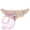 Schiffli on Organza Beaded Motif with Rhinestone Accents
